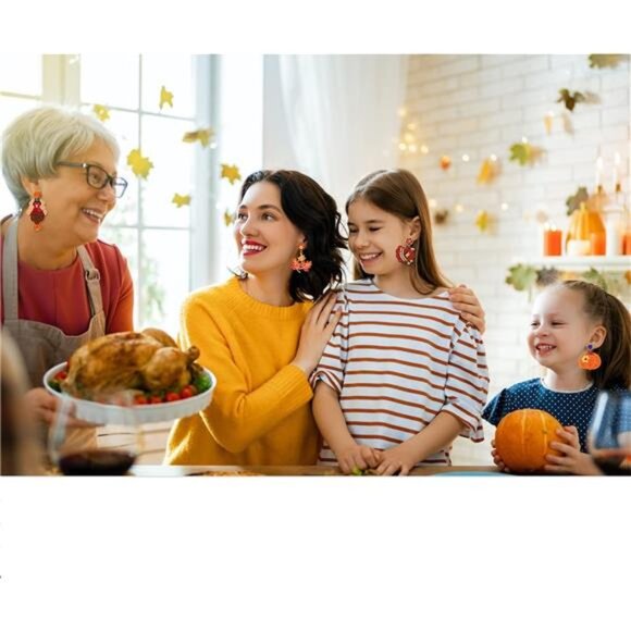 Handmade Thanksgiving Earrings - Pumpkin, Turkey, Maple Leaf - Picture 6 of 8